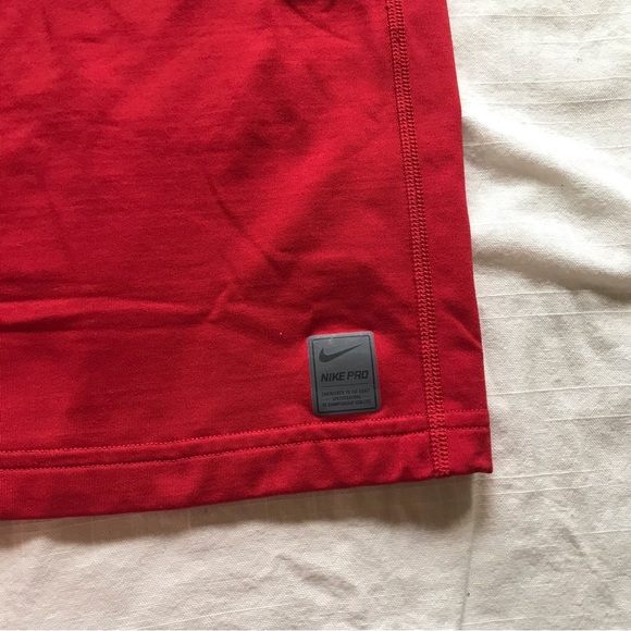 Boys Nike Pro Dri Fit Red Long Sleeve Sports Shirt (Kids Size Large) - Picture 7 of 8